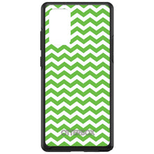 DistinctInk™ OtterBox Symmetry Series Case for Apple iPhone / Samsung Galaxy / Google Pixel - Green White Chevron Stripes Wave