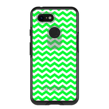 DistinctInk™ OtterBox Symmetry Series Case for Apple iPhone / Samsung Galaxy / Google Pixel - Green White Chevron Stripes Wave