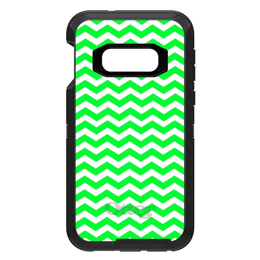 Green White Chevron Stripes Wave OtterBox Defender Case for iPhone & Galaxy, view 7