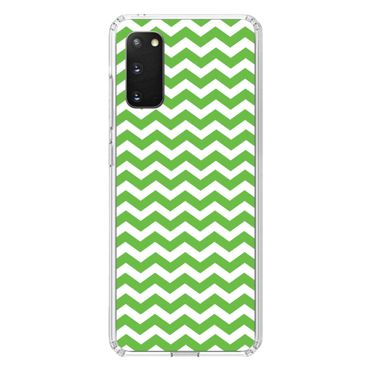 Green White Chevron Stripes Wave Clear Shockproof iPhone Case, view 13