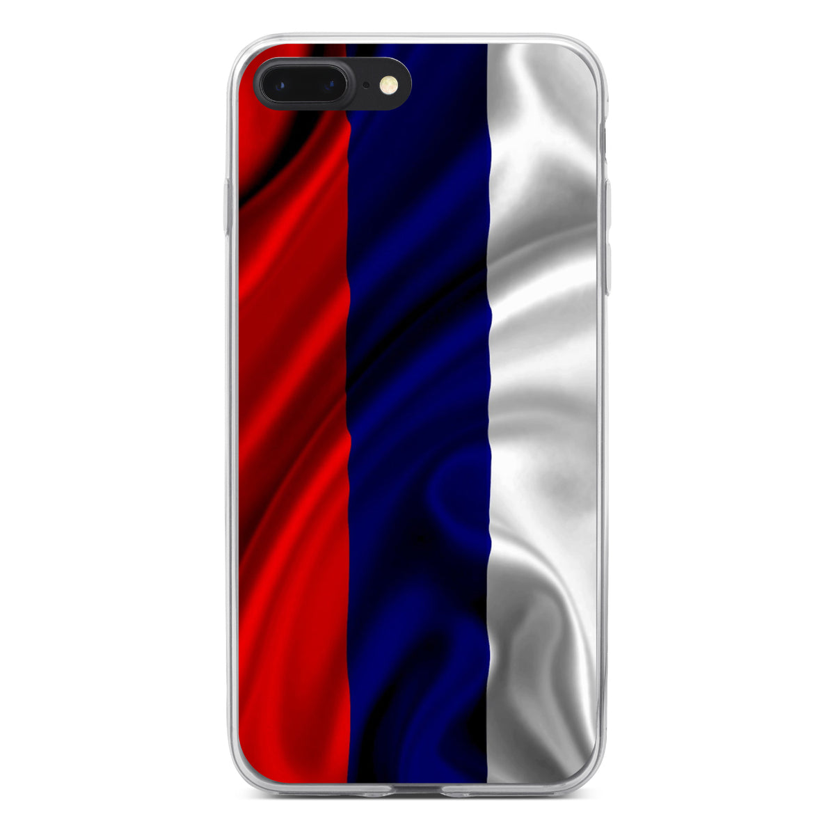 Russia Russian Waving Flag Red Yellow Clear Shockproof iPhone Case, view 6