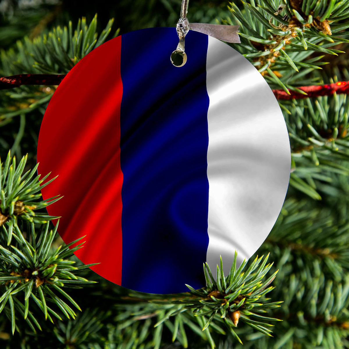 Russia Russian Waving Flag Red Yellow Ceramic Ornament, view 2