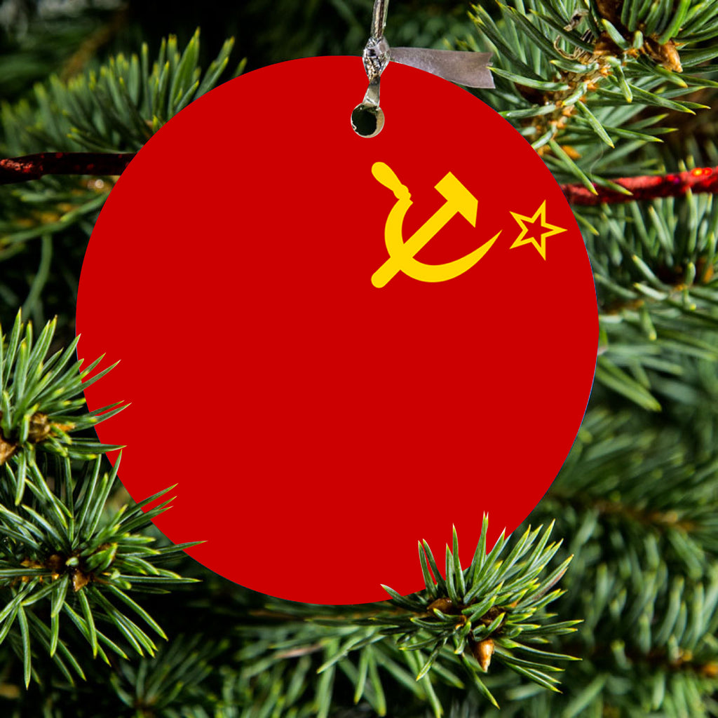 USSR Soviet Flag Red Yellow Ceramic Ornament, view 2