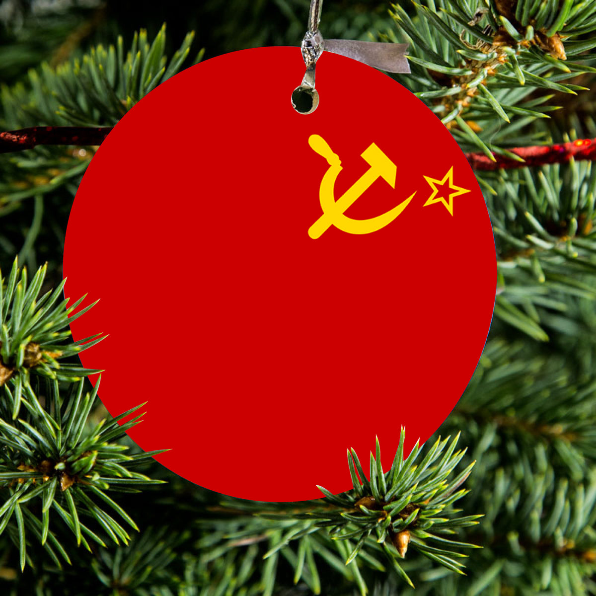 USSR Soviet Flag Red Yellow Ceramic Ornament, view 2