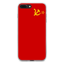 DistinctInk® Clear Shockproof Hybrid Case for Apple iPhone / Samsung Galaxy / Google Pixel - USSR Soviet Flag Red Yellow
