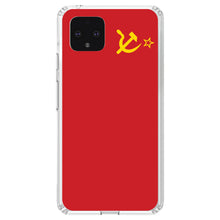 DistinctInk® Clear Shockproof Hybrid Case for Apple iPhone / Samsung Galaxy / Google Pixel - USSR Soviet Flag Red Yellow