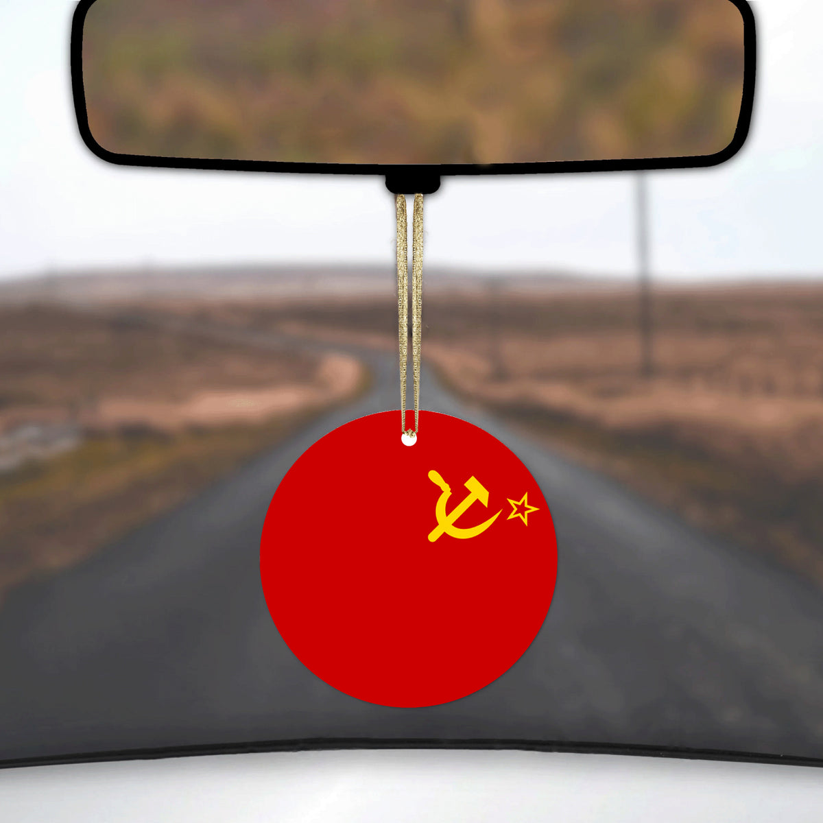 USSR Soviet Flag Red Yellow Ceramic Ornament, view 3