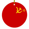 USSR Soviet Flag Red Yellow Ceramic Ornament