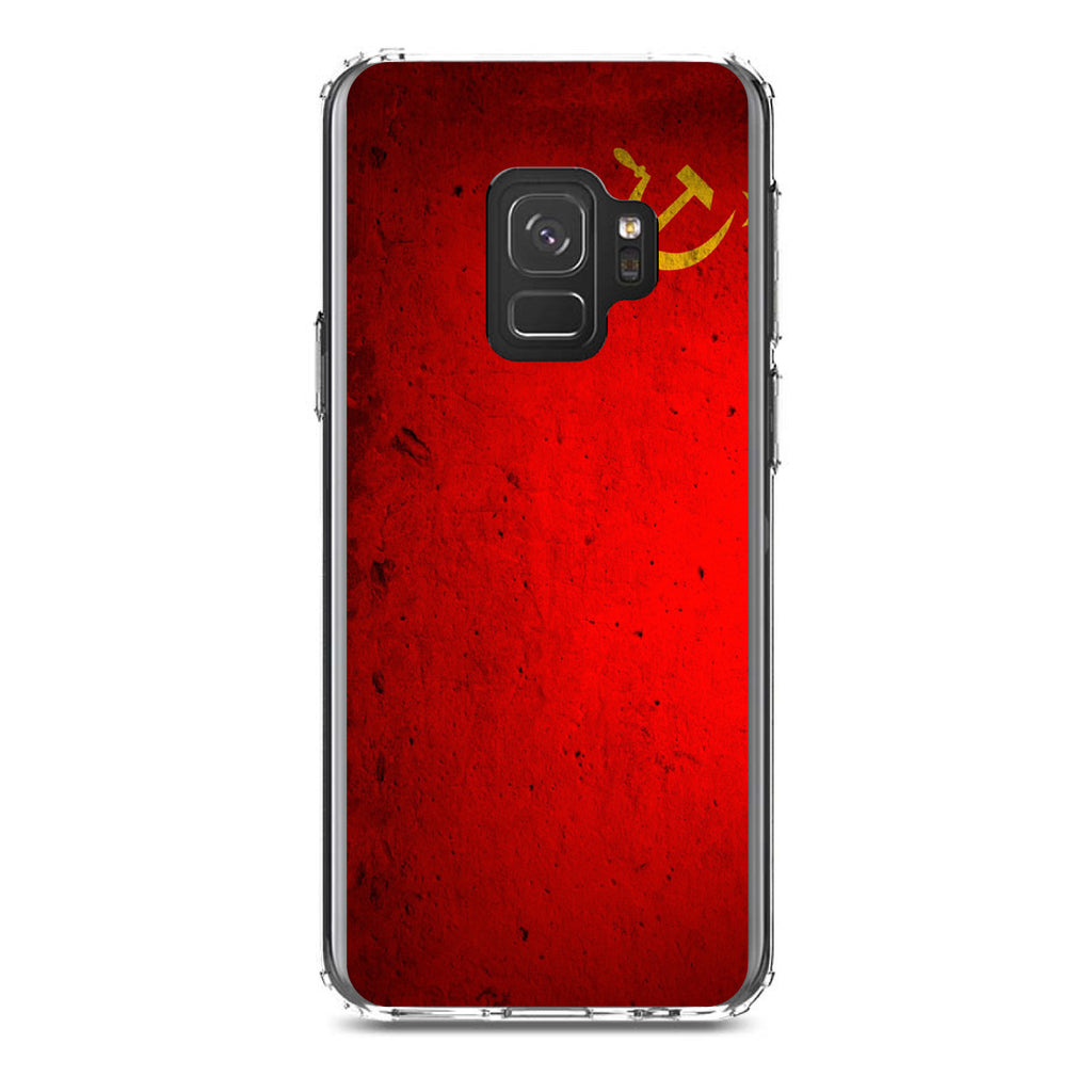 USSR Soviet Flag Old Weathered Red Yellow Clear Shockproof iPhone Case, view 19