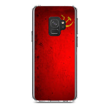 DistinctInk® Clear Shockproof Hybrid Case for Apple iPhone / Samsung Galaxy / Google Pixel - USSR Soviet Flag Old Weathered Red Yellow