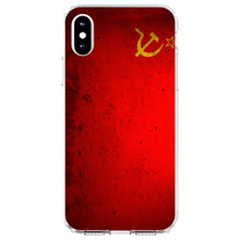 DistinctInk® Clear Shockproof Hybrid Case for Apple iPhone / Samsung Galaxy / Google Pixel - USSR Soviet Flag Old Weathered Red Yellow