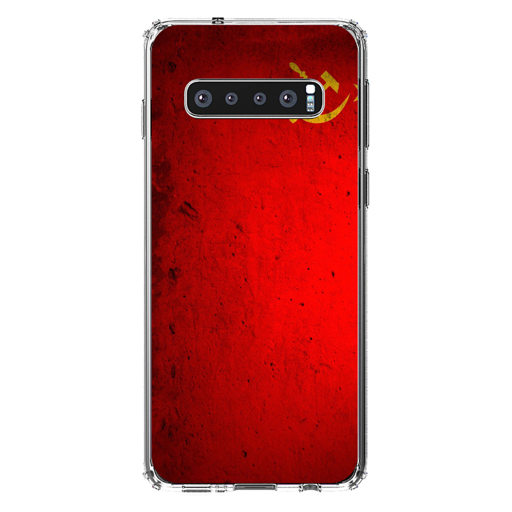 USSR Soviet Flag Old Weathered Red Yellow Clear Shockproof iPhone Case, view 17