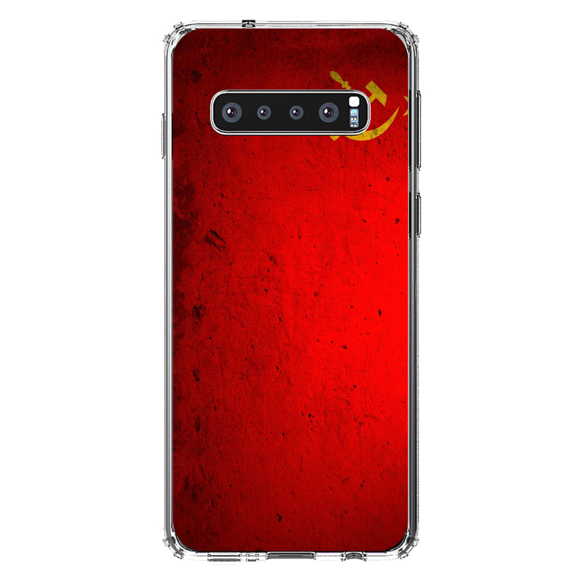USSR Soviet Flag Old Weathered Red Yellow Clear Shockproof iPhone Case, view 17