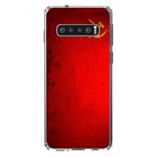 DistinctInk® Clear Shockproof Hybrid Case for Apple iPhone / Samsung Galaxy / Google Pixel - USSR Soviet Flag Old Weathered Red Yellow