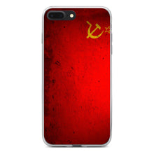 DistinctInk® Clear Shockproof Hybrid Case for Apple iPhone / Samsung Galaxy / Google Pixel - USSR Soviet Flag Old Weathered Red Yellow