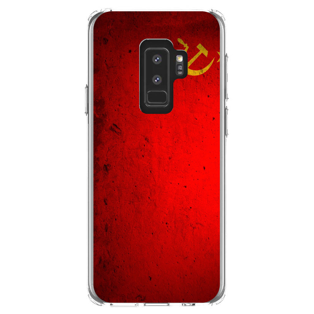 USSR Soviet Flag Old Weathered Red Yellow Clear Shockproof iPhone Case, view 20
