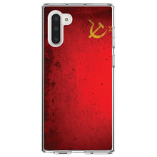 DistinctInk® Clear Shockproof Hybrid Case for Apple iPhone / Samsung Galaxy / Google Pixel - USSR Soviet Flag Old Weathered Red Yellow