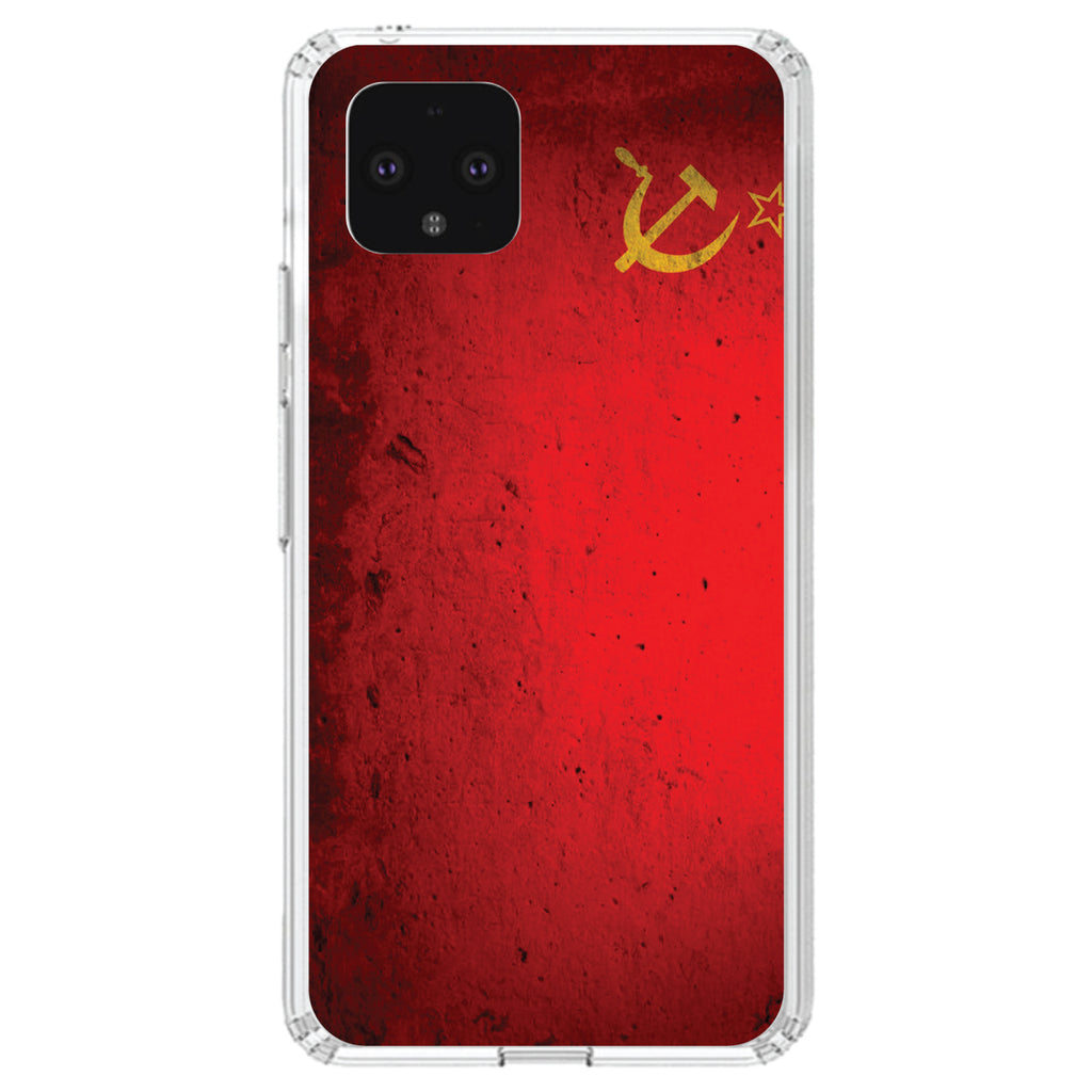 USSR Soviet Flag Old Weathered Red Yellow Clear Shockproof iPhone Case, view 23