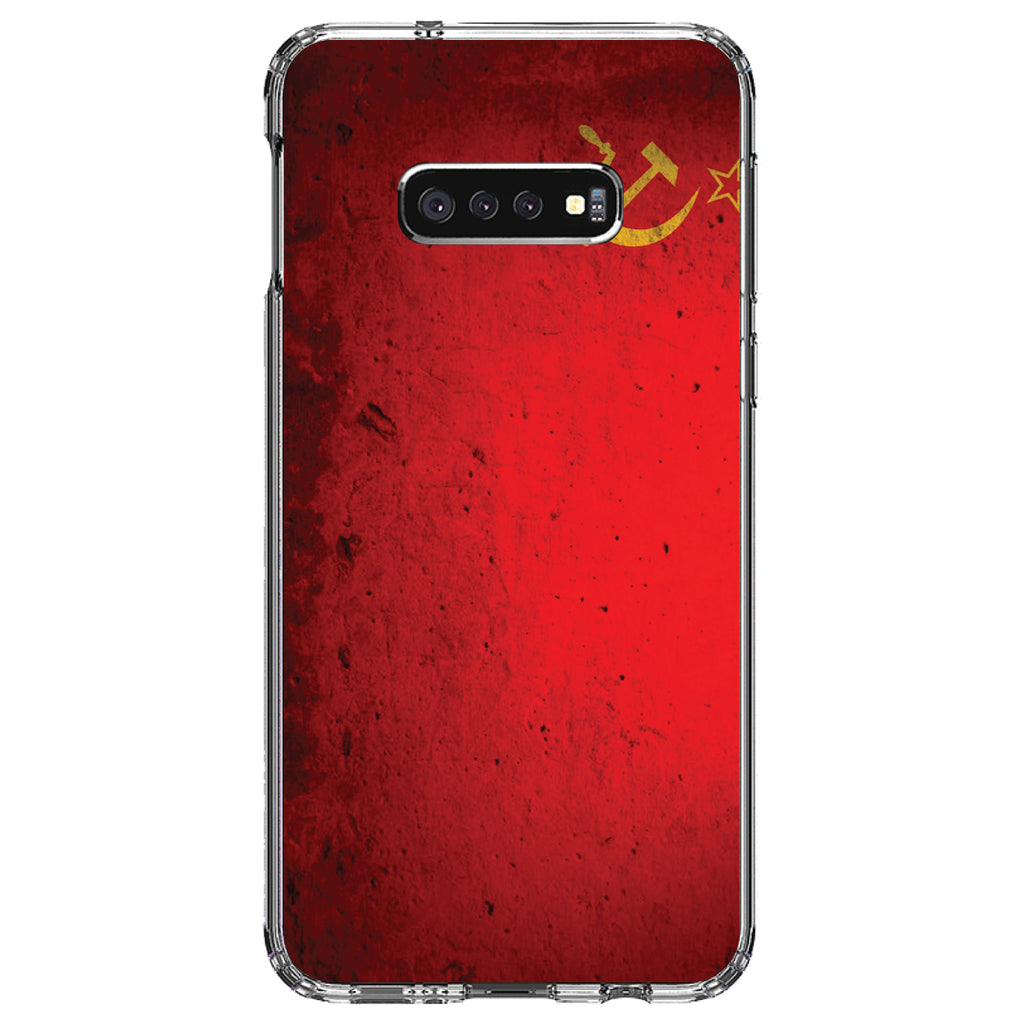 USSR Soviet Flag Old Weathered Red Yellow Clear Shockproof iPhone Case, view 18