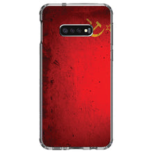 DistinctInk® Clear Shockproof Hybrid Case for Apple iPhone / Samsung Galaxy / Google Pixel - USSR Soviet Flag Old Weathered Red Yellow