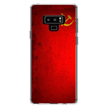 DistinctInk® Clear Shockproof Hybrid Case for Apple iPhone / Samsung Galaxy / Google Pixel - USSR Soviet Flag Old Weathered Red Yellow