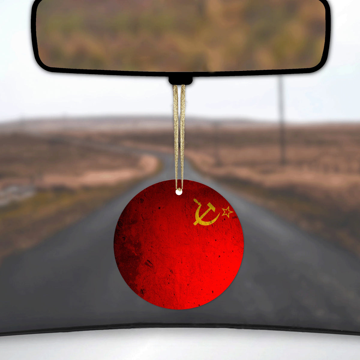 USSR Soviet Flag Old Weathered Red Yellow Ceramic Ornament, view 3