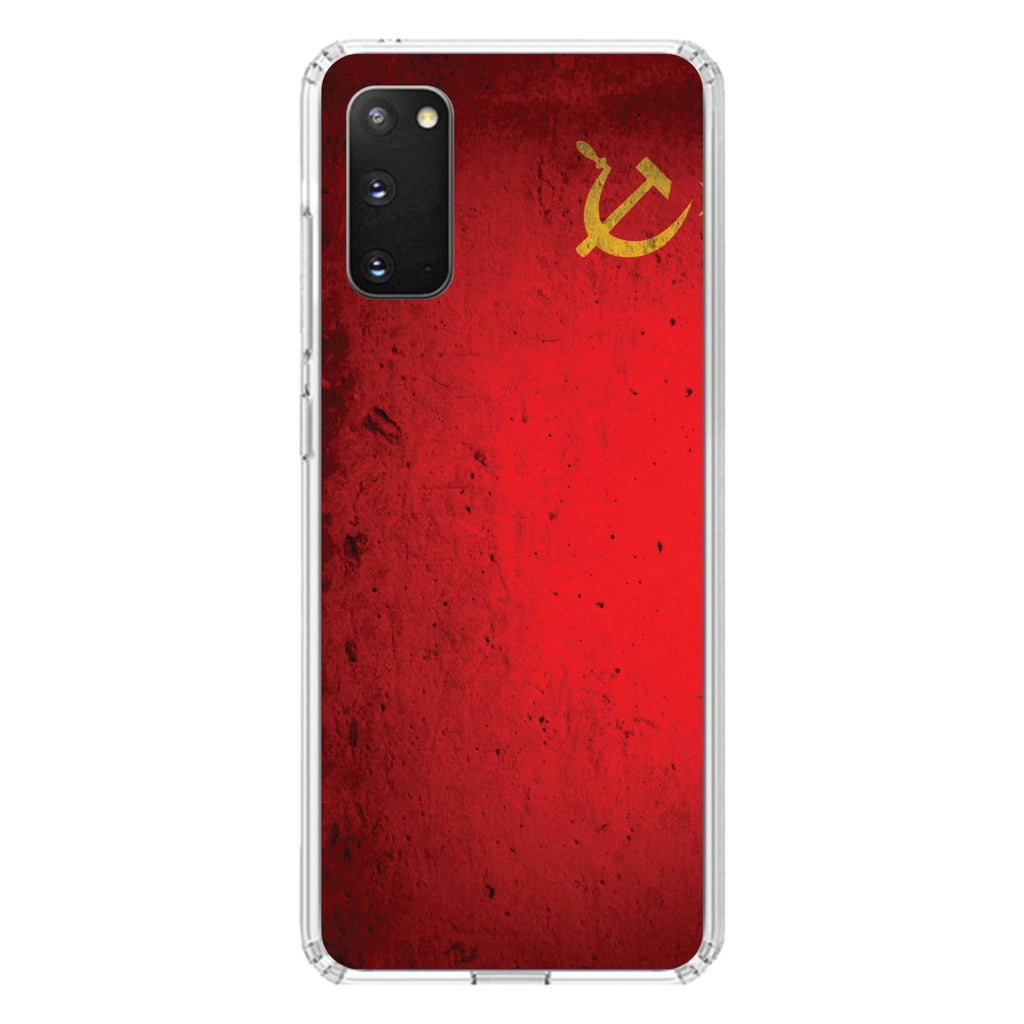USSR Soviet Flag Old Weathered Red Yellow Clear Shockproof iPhone Case, view 13