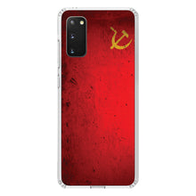 DistinctInk® Clear Shockproof Hybrid Case for Apple iPhone / Samsung Galaxy / Google Pixel - USSR Soviet Flag Old Weathered Red Yellow