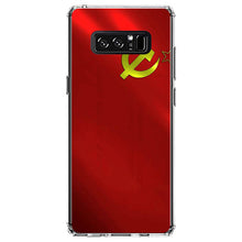 DistinctInk® Clear Shockproof Hybrid Case for Apple iPhone / Samsung Galaxy / Google Pixel - USSR Soviet Flag Waving Red Yellow