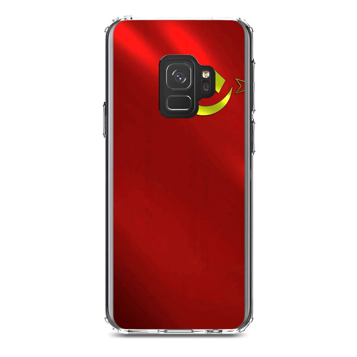 USSR Soviet Flag Waving Red Yellow Clear Shockproof iPhone Case, view 19