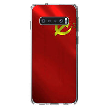DistinctInk® Clear Shockproof Hybrid Case for Apple iPhone / Samsung Galaxy / Google Pixel - USSR Soviet Flag Waving Red Yellow