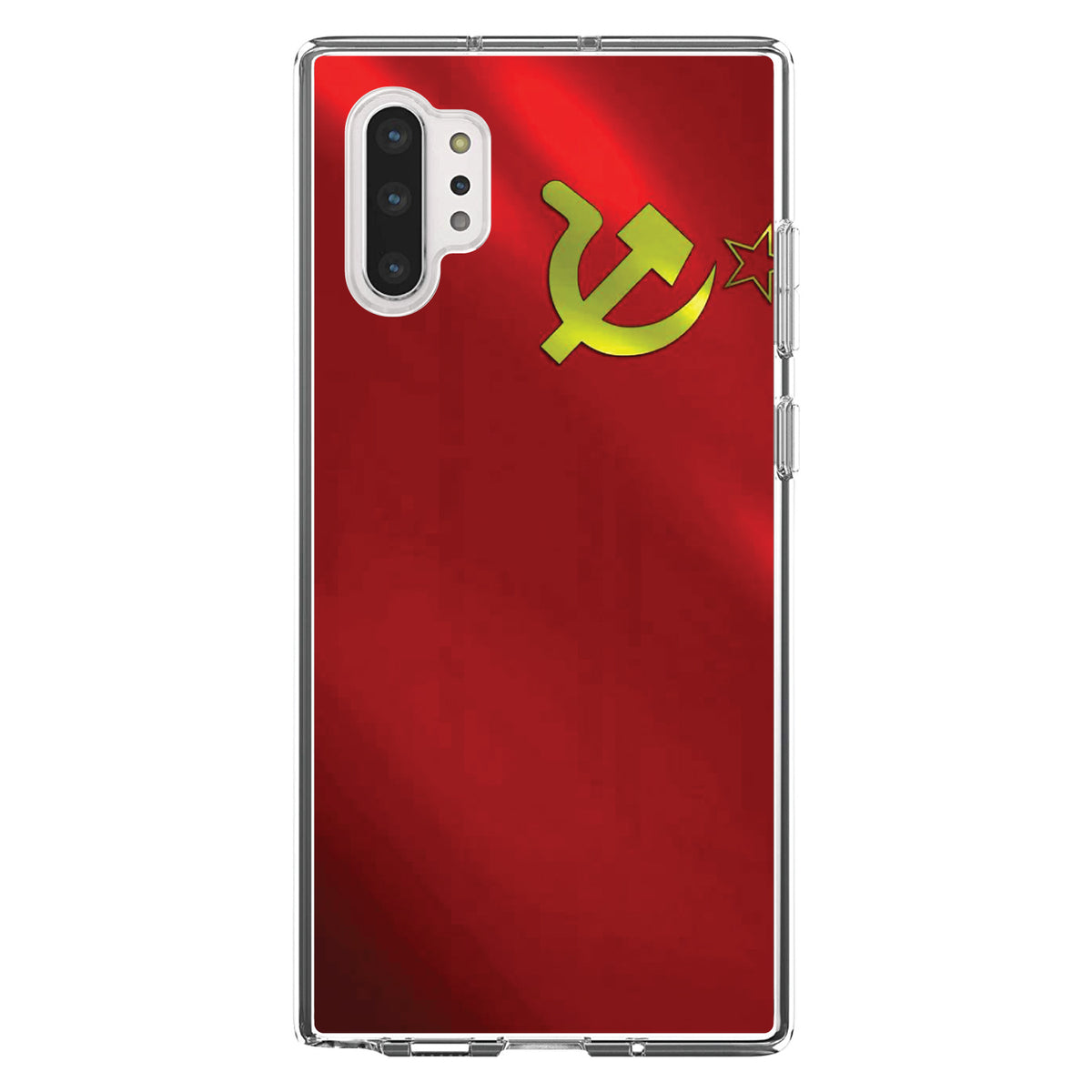USSR Soviet Flag Waving Red Yellow Clear Shockproof iPhone Case, view 10
