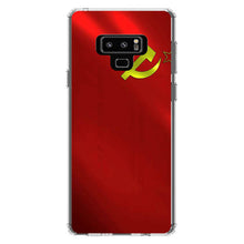 DistinctInk® Clear Shockproof Hybrid Case for Apple iPhone / Samsung Galaxy / Google Pixel - USSR Soviet Flag Waving Red Yellow