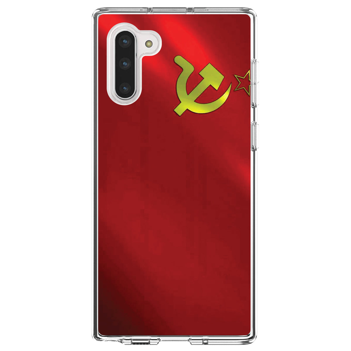 USSR Soviet Flag Waving Red Yellow Clear Shockproof iPhone Case, view 9