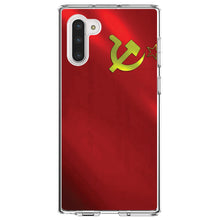 DistinctInk® Clear Shockproof Hybrid Case for Apple iPhone / Samsung Galaxy / Google Pixel - USSR Soviet Flag Waving Red Yellow