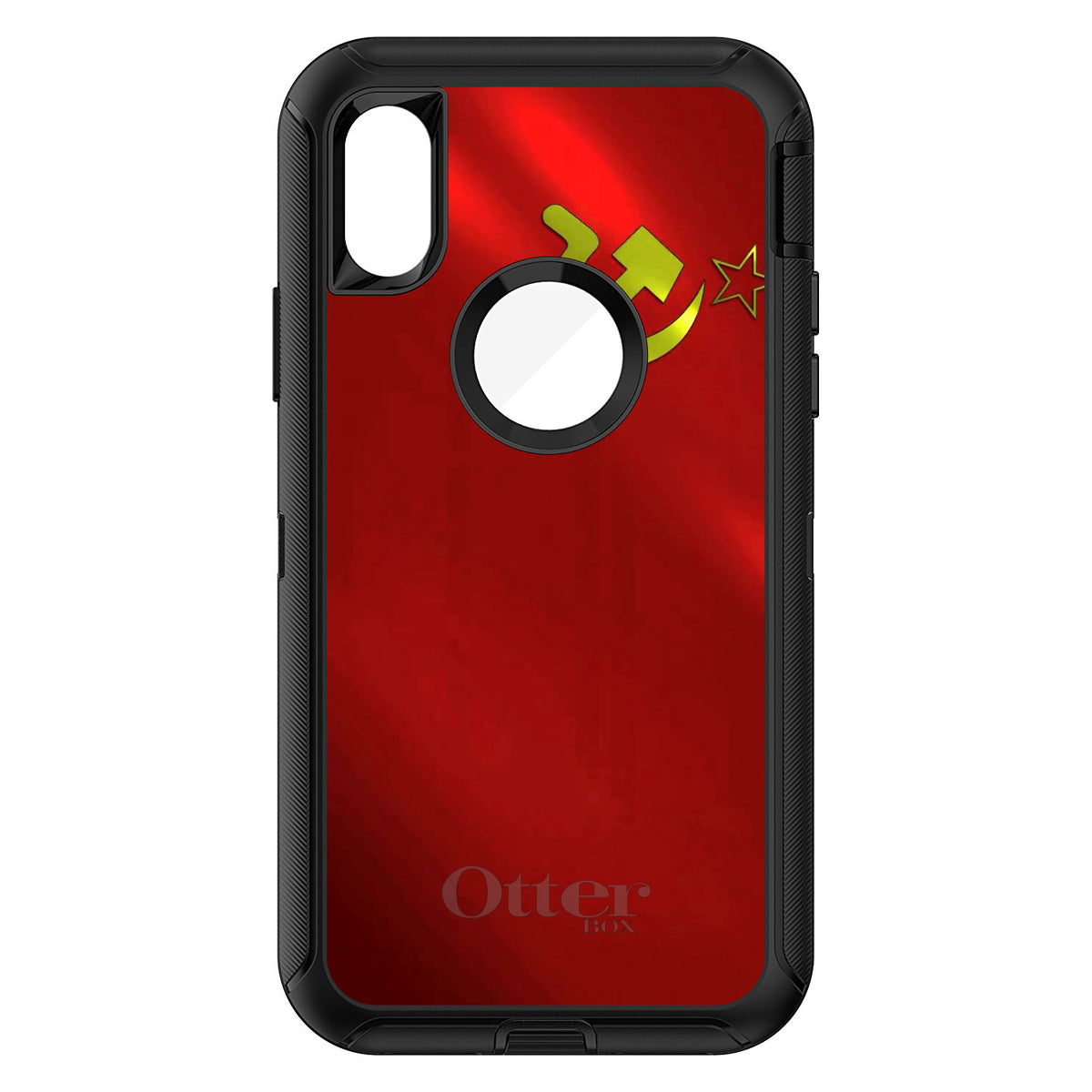 USSR Soviet Flag Waving OtterBox Defender Case for iPhone & Galaxy, view 3