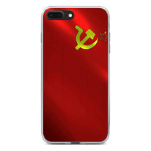DistinctInk® Clear Shockproof Hybrid Case for Apple iPhone / Samsung Galaxy / Google Pixel - USSR Soviet Flag Waving Red Yellow