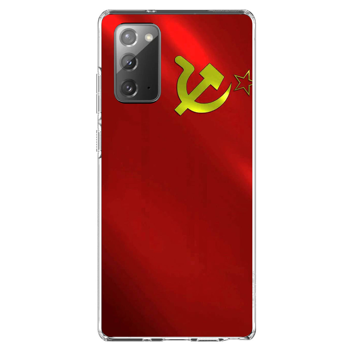 USSR Soviet Flag Waving Red Yellow Clear Shockproof iPhone Case, view 8