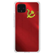 DistinctInk® Clear Shockproof Hybrid Case for Apple iPhone / Samsung Galaxy / Google Pixel - USSR Soviet Flag Waving Red Yellow