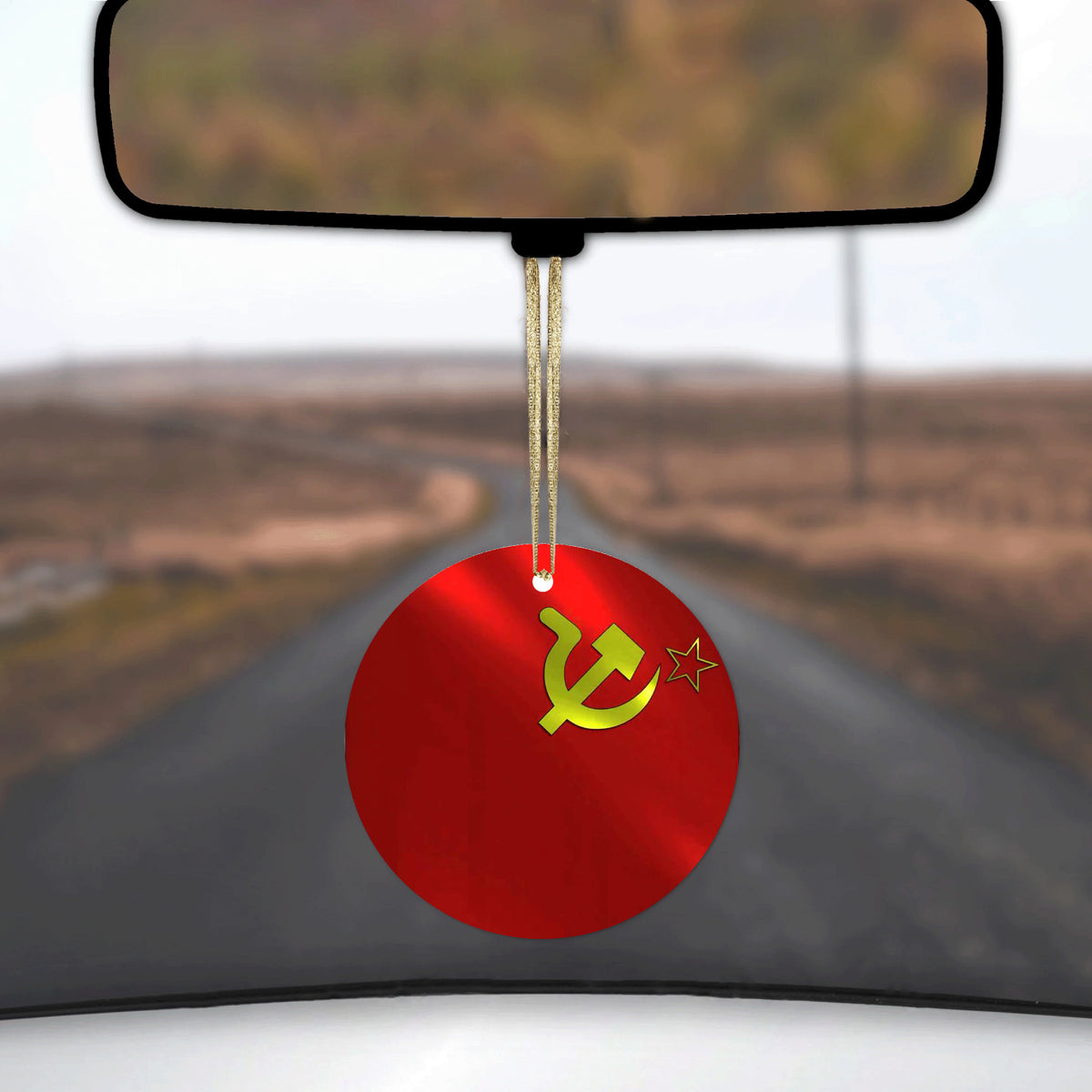 USSR Soviet Flag Waving Red Yellow Ceramic Ornament, view 3