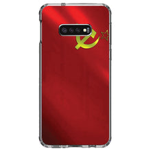 DistinctInk® Clear Shockproof Hybrid Case for Apple iPhone / Samsung Galaxy / Google Pixel - USSR Soviet Flag Waving Red Yellow