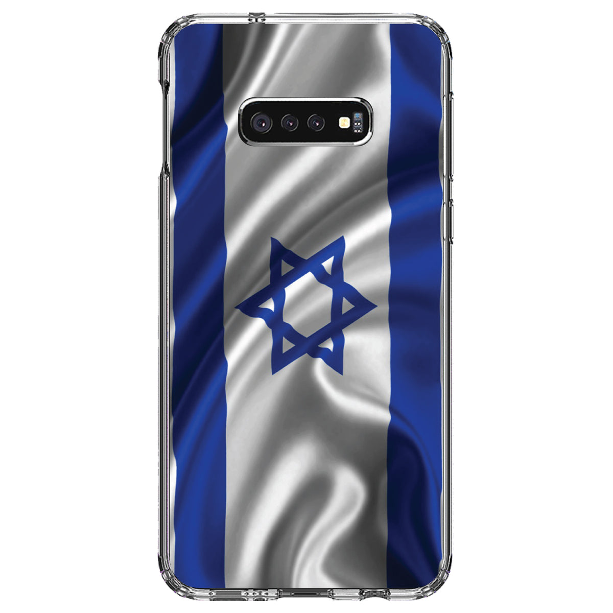 Israel Israeli Waving Flag Clear Shockproof iPhone Case, view 18
