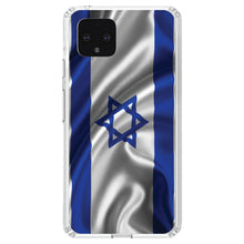 DistinctInk® Clear Shockproof Hybrid Case for Apple iPhone / Samsung Galaxy / Google Pixel - Israel Israeli Waving Flag