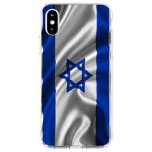 DistinctInk® Clear Shockproof Hybrid Case for Apple iPhone / Samsung Galaxy / Google Pixel - Israel Israeli Waving Flag