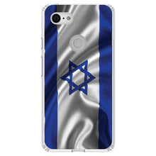 DistinctInk® Clear Shockproof Hybrid Case for Apple iPhone / Samsung Galaxy / Google Pixel - Israel Israeli Waving Flag