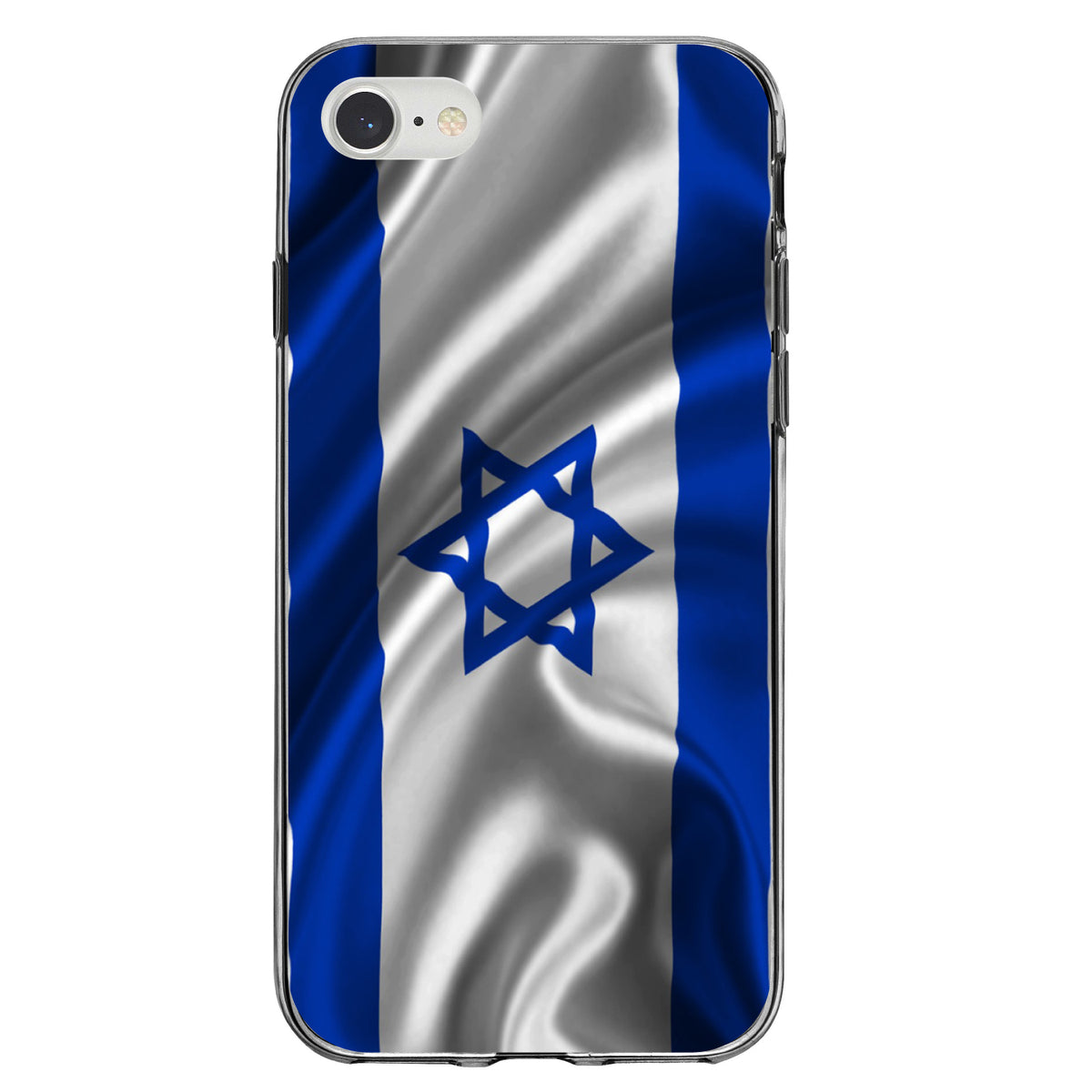 Israel Israeli Waving Flag Clear Shockproof iPhone Case, view 5