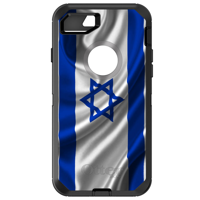 DistinctInk™ OtterBox Defender Series Case for Apple iPhone / Samsung Galaxy / Google Pixel - Israel Israeli Waving Flag
