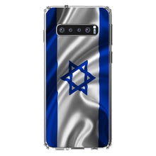 DistinctInk® Clear Shockproof Hybrid Case for Apple iPhone / Samsung Galaxy / Google Pixel - Israel Israeli Waving Flag