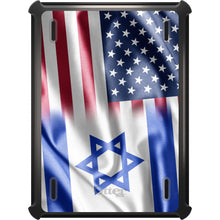 DistinctInk™ OtterBox Defender Series Case for Apple iPad / iPad Pro / iPad Air / iPad Mini - US Israel Flag Waving