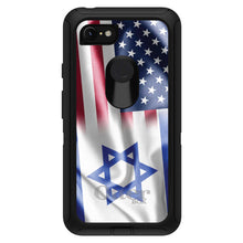 DistinctInk™ OtterBox Defender Series Case for Apple iPhone / Samsung Galaxy / Google Pixel - US Israel Flag Waving